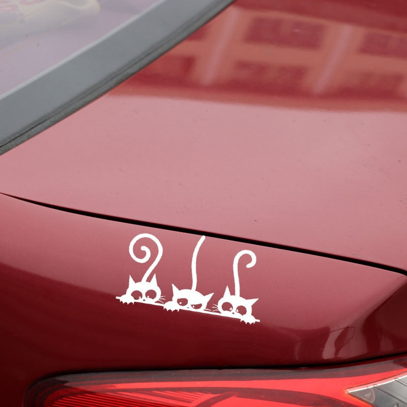 14.8CM*8.3CM lovely Cats Family Car Sticker Vinyl Decal Decor Black/Silver C3-2109