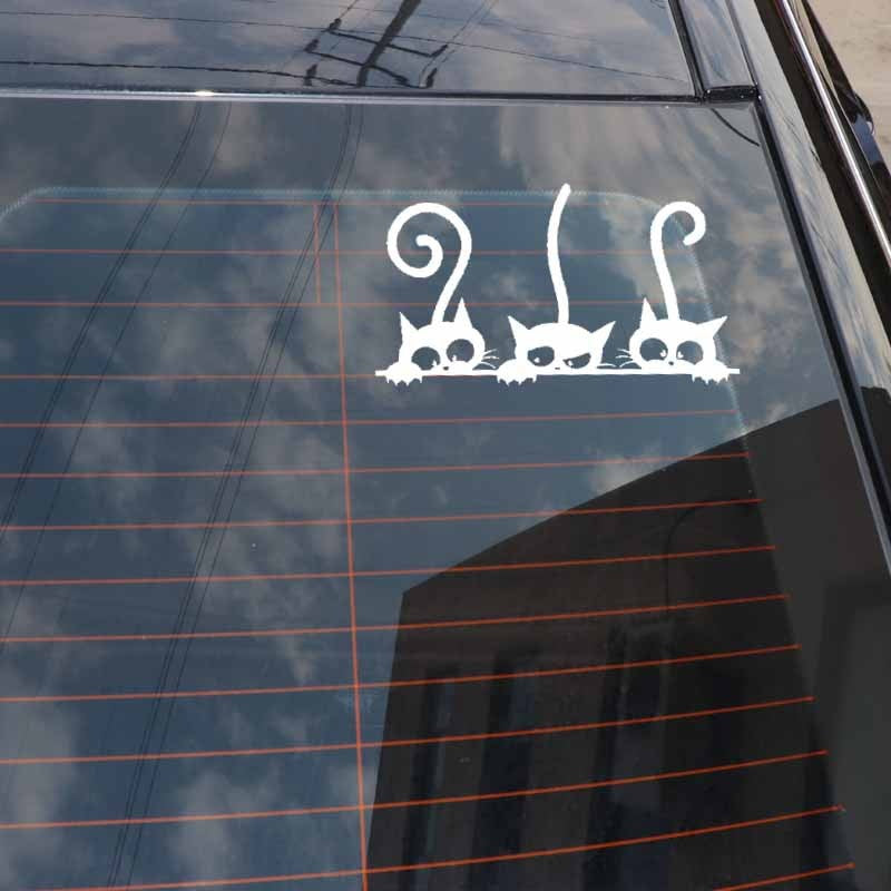 14.8CM*8.3CM lovely Cats Family Car Sticker Vinyl Decal Decor Black/Silver C3-2109