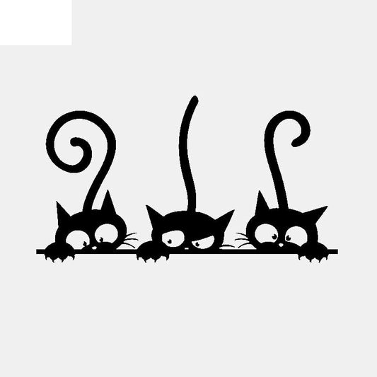 14.8CM*8.3CM lovely Cats Family Car Sticker Vinyl Decal Decor Black/Silver C3-2109