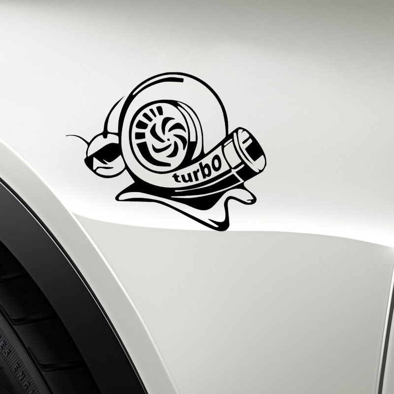 17.8CM*14.1CM Vinyl Decal Funny Car Sticker Turbo Super Snail Black Silver C10-00965
