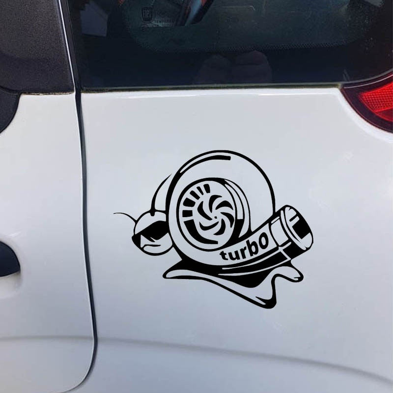 17.8CM*14.1CM Vinyl Decal Funny Car Sticker Turbo Super Snail Black Silver C10-00965
