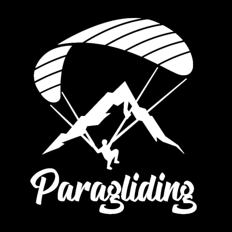 14.3CM*17.3CM Paraglider Paragliding Extreme Sport Decor Car Sticker Motorcycle Decal Black/Silver C31-0097