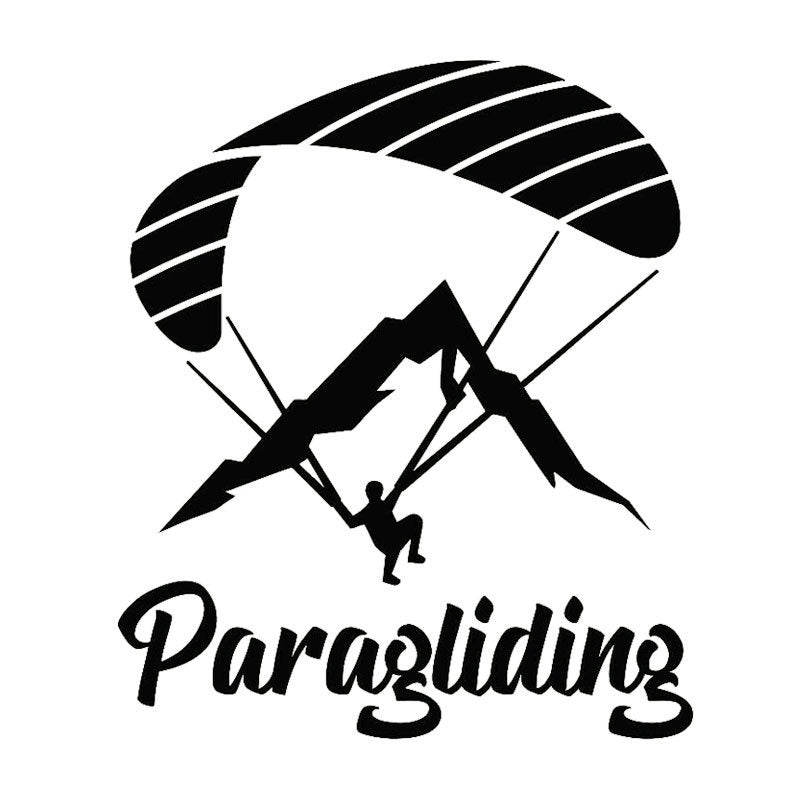 14.3CM*17.3CM Paraglider Paragliding Extreme Sport Decor Car Sticker Motorcycle Decal Black/Silver C31-0097