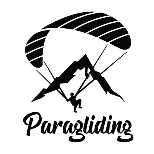14.3CM*17.3CM Paraglider Paragliding Extreme Sport Decor Car Sticker Motorcycle Decal Black/Silver C31-0097