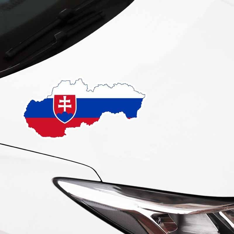 14.3CM*7CM Accessories Motorcycle Slovakia Map Flag Decal Car Sticker
