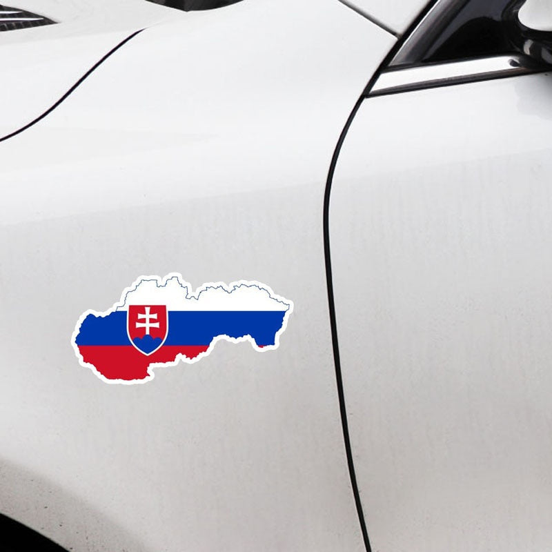 14.3CM*7CM Accessories Motorcycle Slovakia Map Flag Decal Car Sticker