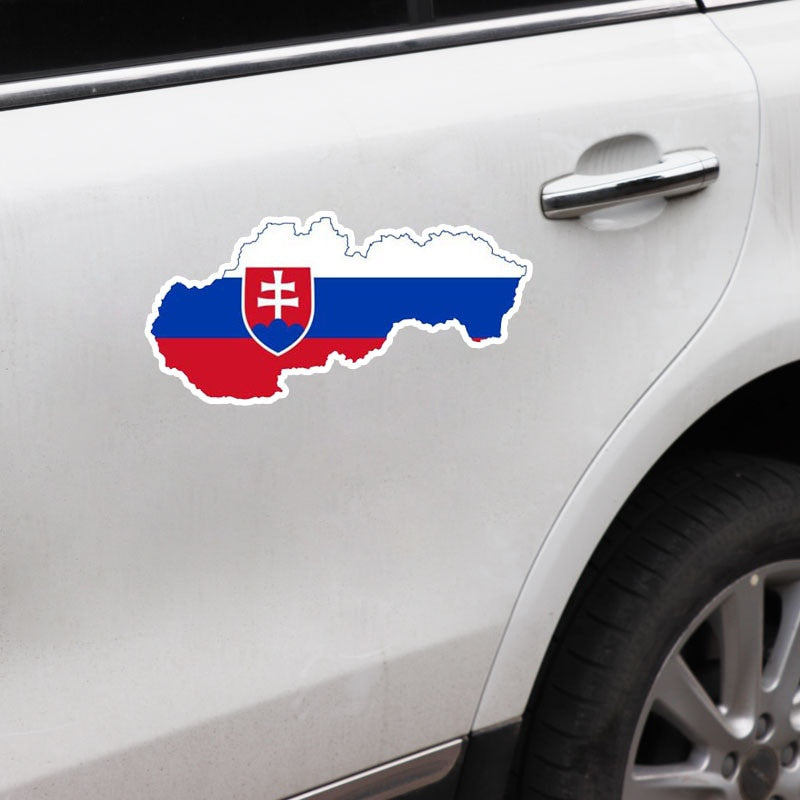 14.3CM*7CM Accessories Motorcycle Slovakia Map Flag Decal Car Sticker