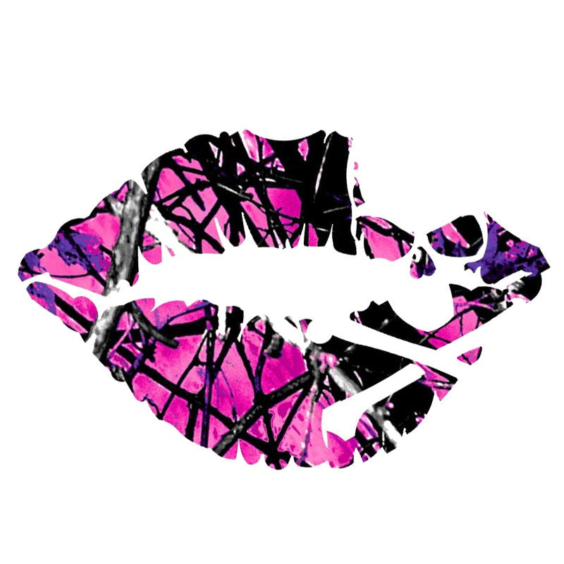 10CM*15.5CM Car Personality Girl Camo Skull LIps Decal Stickers Motorcycle Accessories