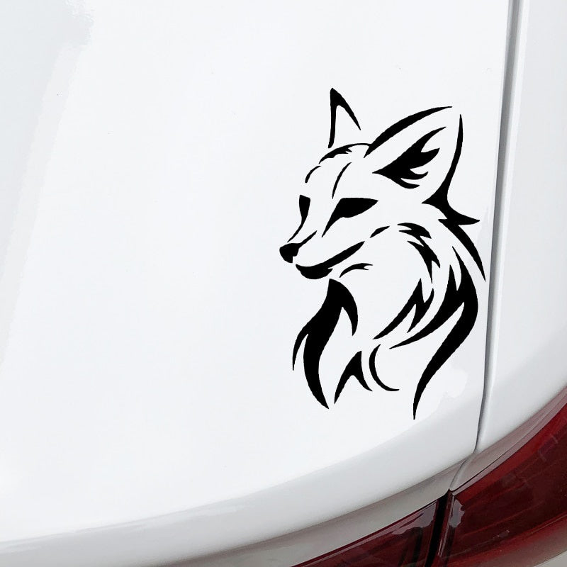 10CM*15.8CM Fox Head Creativity Decoration Car Door Car Sticker Vinyl Decal Black/Silver C4-1696