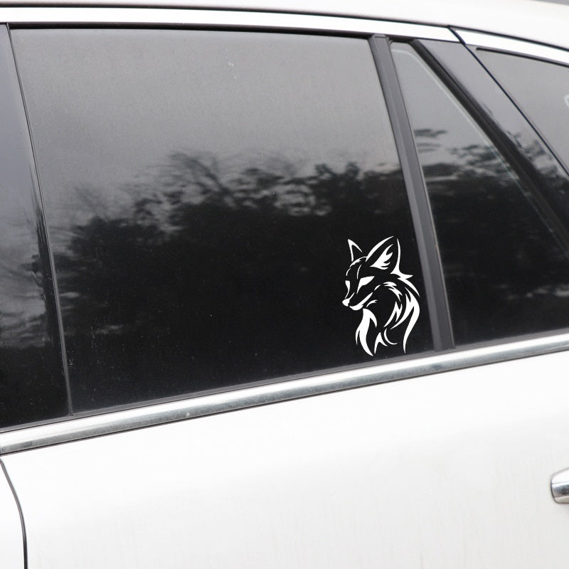 10CM*15.8CM Fox Head Creativity Decoration Car Door Car Sticker Vinyl Decal Black/Silver C4-1696