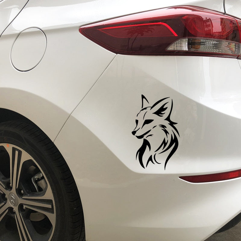 10CM*15.8CM Fox Head Creativity Decoration Car Door Car Sticker Vinyl Decal Black/Silver C4-1696
