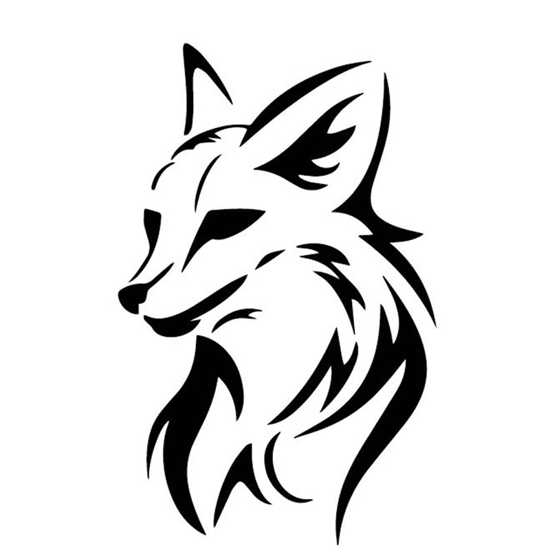 10CM*15.8CM Fox Head Creativity Decoration Car Door Car Sticker Vinyl Decal Black/Silver C4-1696