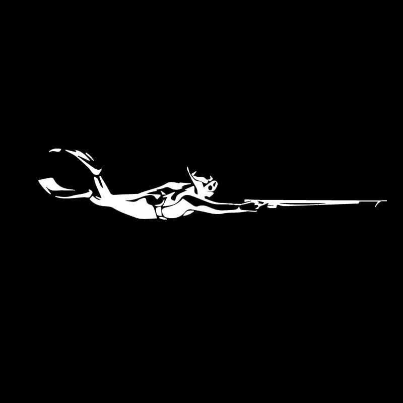 3CM*14.9CM Brave Diving Adventure Decal Car And Motorcycle Personality Stickers Fashion Decals Black/Silver C30-0541
