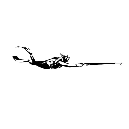 3CM*14.9CM Brave Diving Adventure Decal Car And Motorcycle Personality Stickers Fashion Decals Black/Silver C30-0541