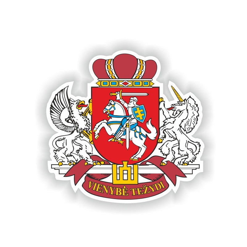 12.2CM*11.7CM Personality Car Sticker Lithuania Coat of Arms Helmet Motorcycle Decal