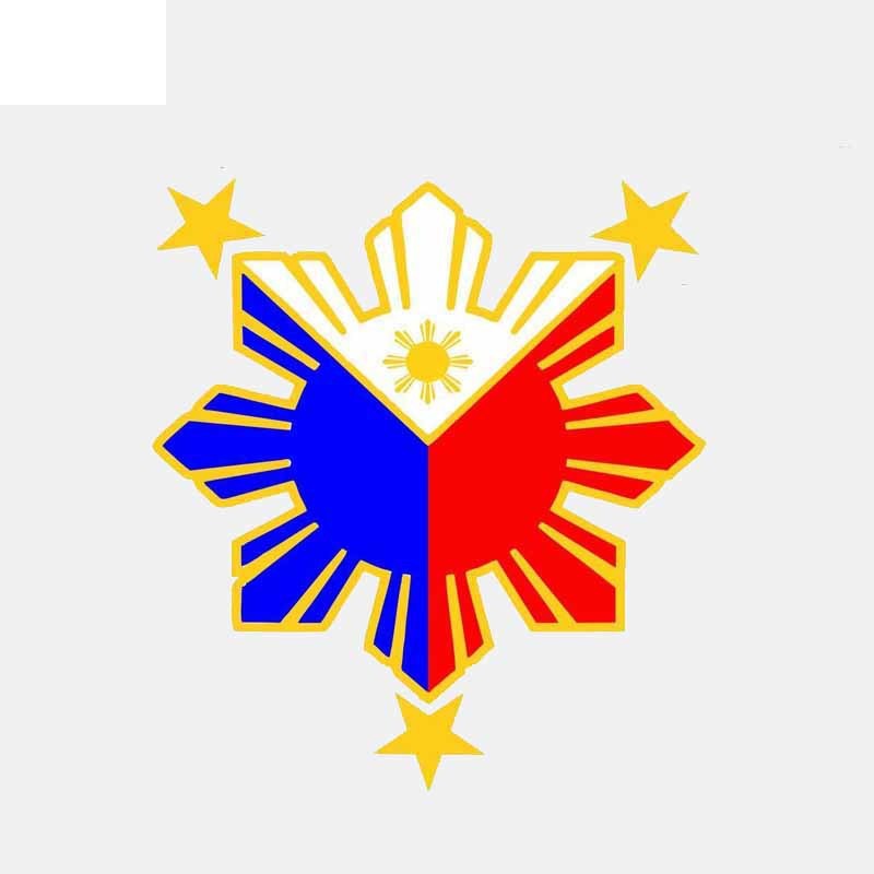 12.8CM*14CM Car Styling Philippines Flag Nautical Star Car Sticker Accessories