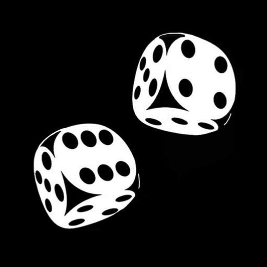 13.4*13CM Interesting Car Sticker Casino Poker Dice High Quality Decoration Vinyl Graphic C12-0060