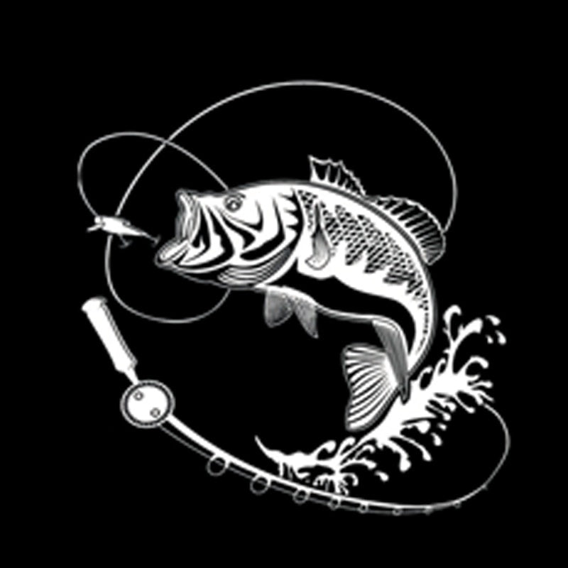 17.9CM*17.9CM Creative Fishing Silhouette Car Sticker Vinyl Decal Black/Silver Decor S9-0719