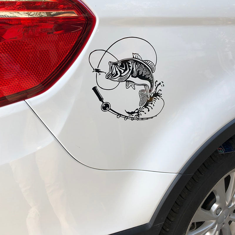 17.9CM*17.9CM Creative Fishing Silhouette Car Sticker Vinyl Decal Black/Silver Decor S9-0719