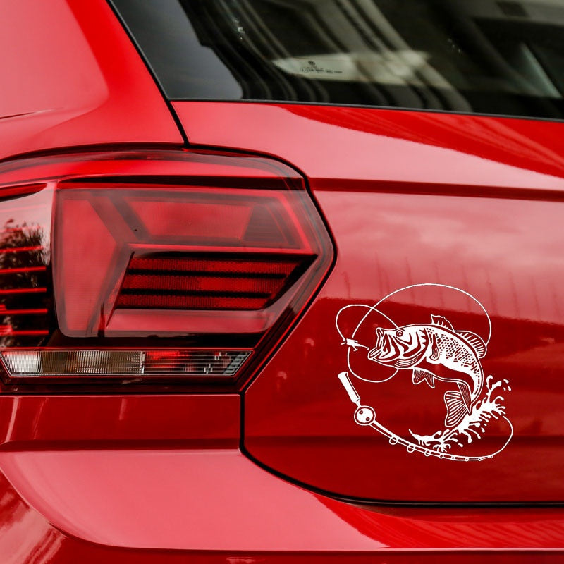 17.9CM*17.9CM Creative Fishing Silhouette Car Sticker Vinyl Decal Black/Silver Decor S9-0719