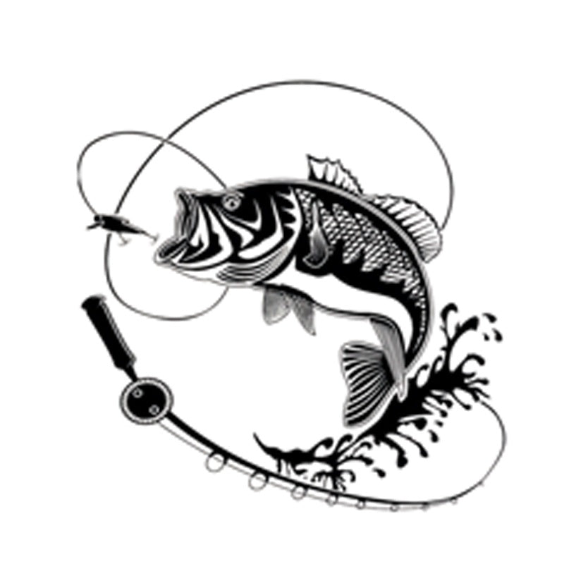 17.9CM*17.9CM Creative Fishing Silhouette Car Sticker Vinyl Decal Black/Silver Decor S9-0719