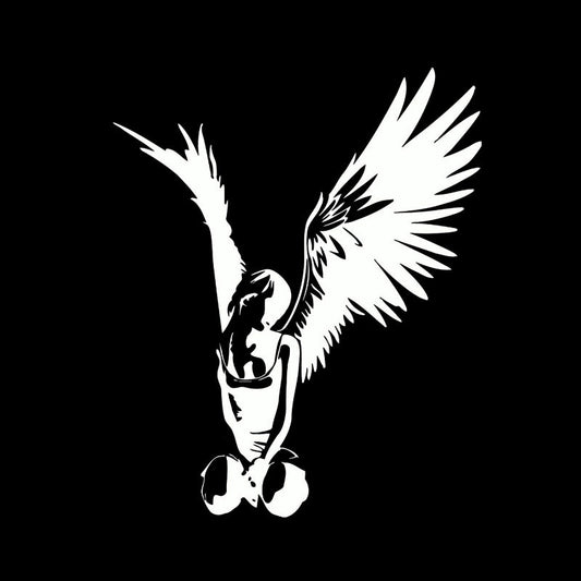 14.3*11.7CM Beautiful Elegant Angel Car Sticker High Quality Covering The Body Decal Black/Silver C20-1308