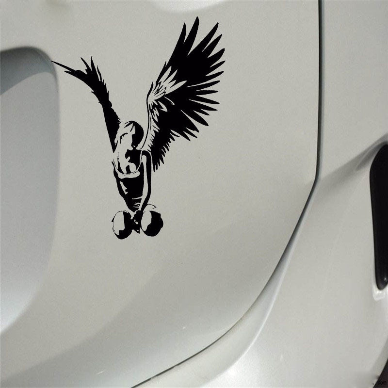 14.3*11.7CM Beautiful Elegant Angel Car Sticker High Quality Covering The Body Decal Black/Silver C20-1308