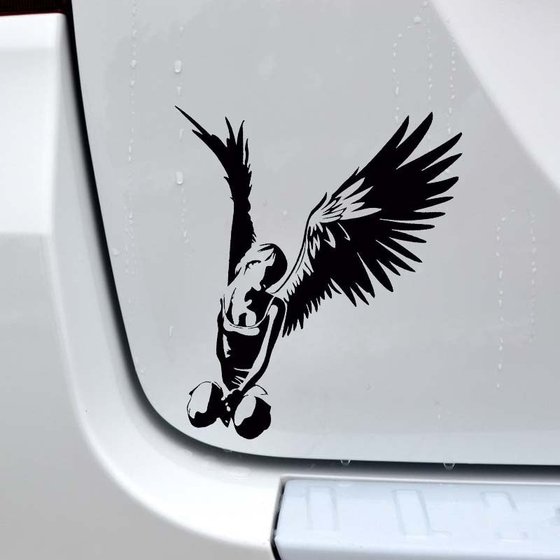 14.3*11.7CM Beautiful Elegant Angel Car Sticker High Quality Covering The Body Decal Black/Silver C20-1308