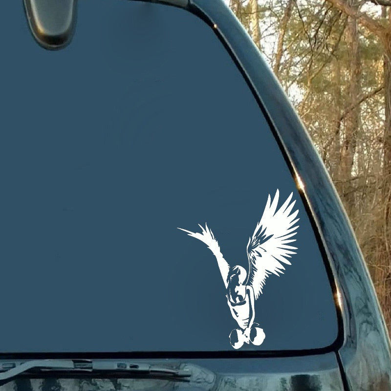 14.3*11.7CM Beautiful Elegant Angel Car Sticker High Quality Covering The Body Decal Black/Silver C20-1308