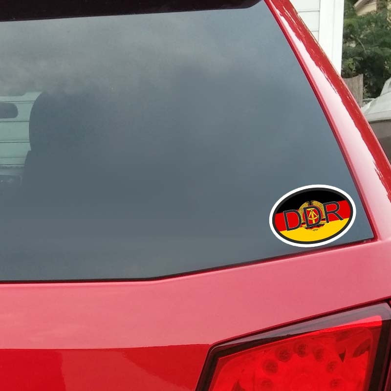 9.8CM*6.5CM Creative DDR Germany Stickers Country Code Funny Car Motorcycle Decal PVC