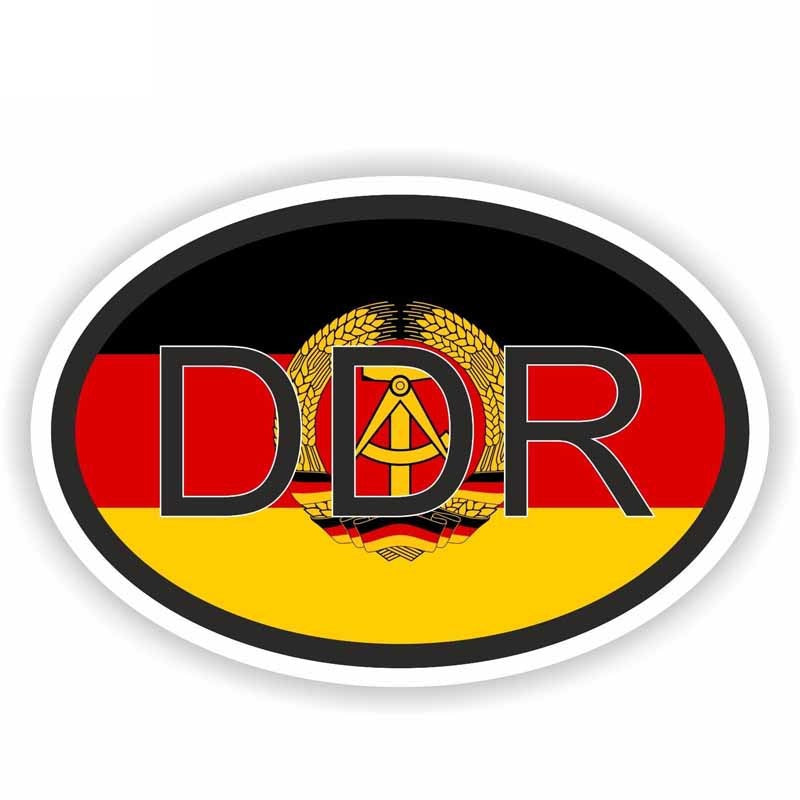 9.8CM*6.5CM Creative DDR Germany Stickers Country Code Funny Car Motorcycle Decal PVC