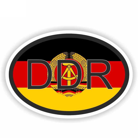 9.8CM*6.5CM Creative DDR Germany Stickers Country Code Funny Car Motorcycle Decal PVC