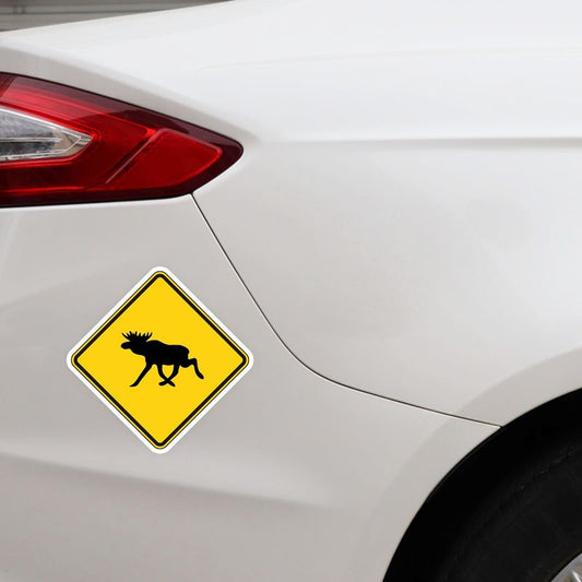 12CM*12CM Creative Decal Funny Moose Warning Car Sticker Accessories