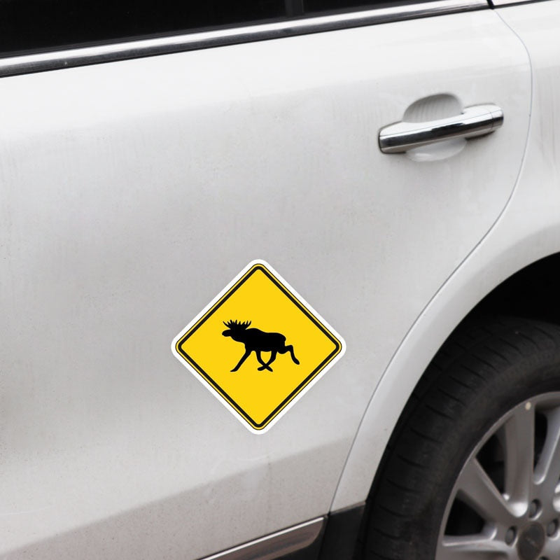 12CM*12CM Creative Decal Funny Moose Warning Car Sticker Accessories