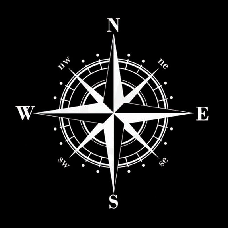15cm*15cm Art Design Vinyl NSWE Compass Car Stickers Decals Black/Silver S6-3505