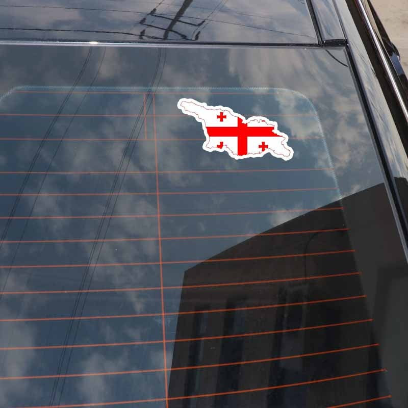 14.5CM*7.3CM Creative Car Styling Georgia Flag Map StickerS Motorcycle Car Accessories