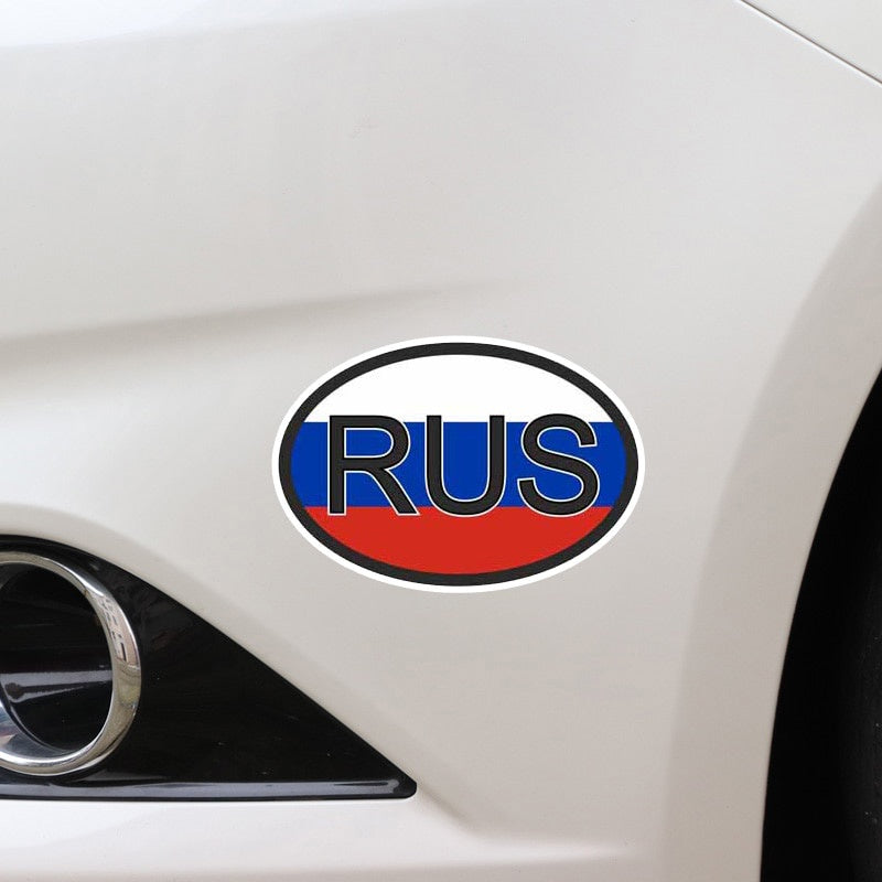 11.6CM*7.8CM Creative Car Sticker  RUS RUSSIA COUNTRY CODE PVC Decal