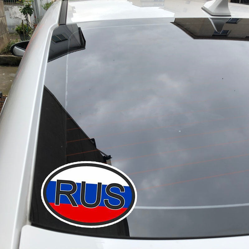 11.6CM*7.8CM Creative Car Sticker  RUS RUSSIA COUNTRY CODE PVC Decal