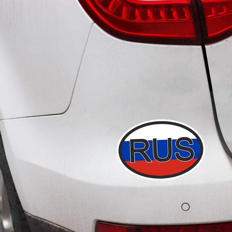 11.6CM*7.8CM Creative Car Sticker  RUS RUSSIA COUNTRY CODE PVC Decal