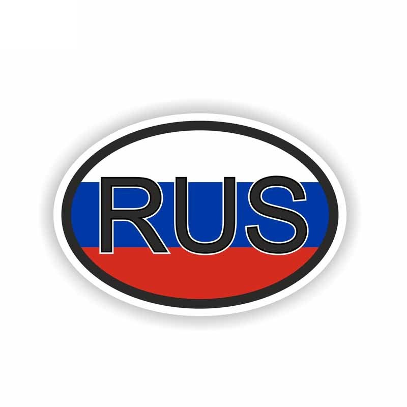 11.6CM*7.8CM Creative Car Sticker  RUS RUSSIA COUNTRY CODE PVC Decal