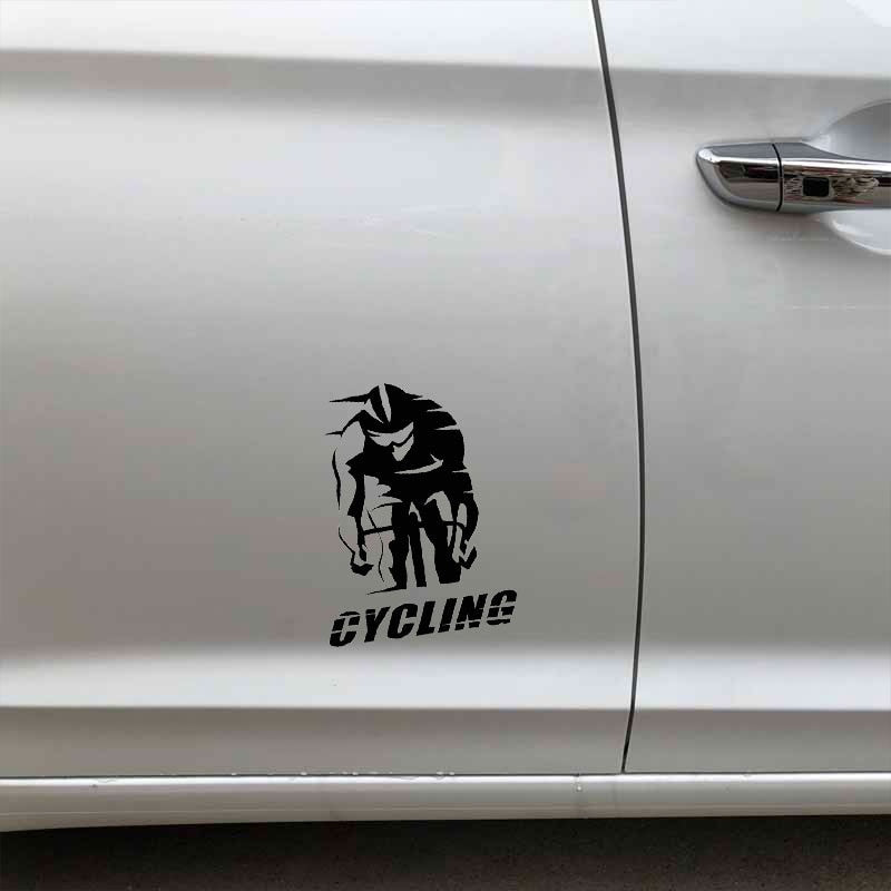 12.7M*16.7CM Cycling Words Cyclist Race Bike Sport Car Sticker Fashion Vinyl Decals C31-0143