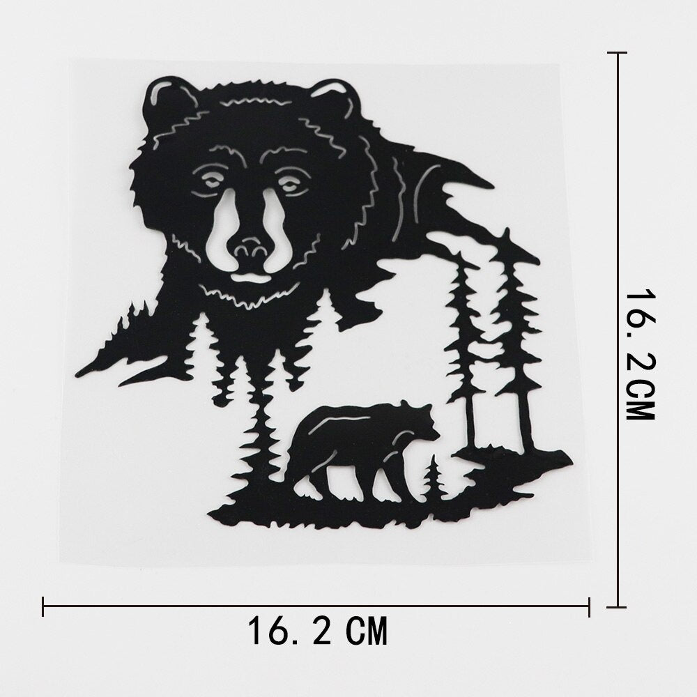 16.2CMX16.2CM Personalized Window  Decorative Bear Head Scene Wildlife Decal  Vinyl Car Sticker 13C-0081