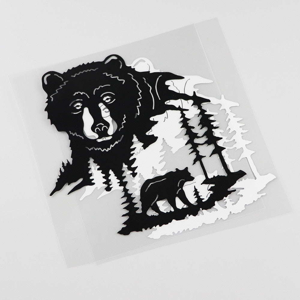 16.2CMX16.2CM Personalized Window  Decorative Bear Head Scene Wildlife Decal  Vinyl Car Sticker 13C-0081