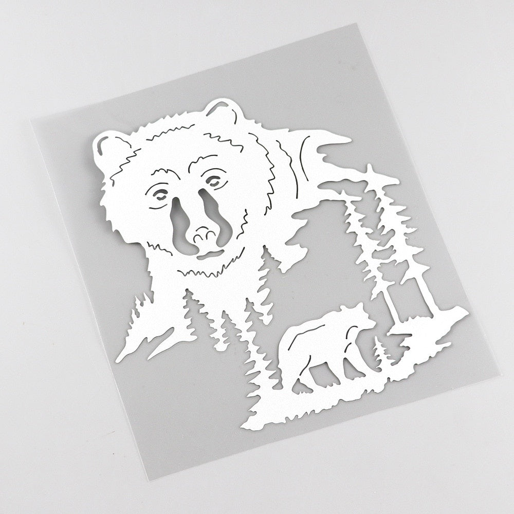 16.2CMX16.2CM Personalized Window  Decorative Bear Head Scene Wildlife Decal  Vinyl Car Sticker 13C-0081