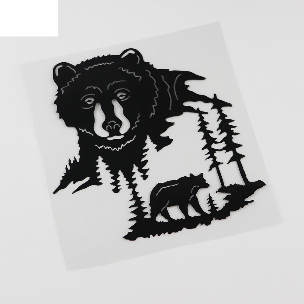16.2CMX16.2CM Personalized Window  Decorative Bear Head Scene Wildlife Decal  Vinyl Car Sticker 13C-0081