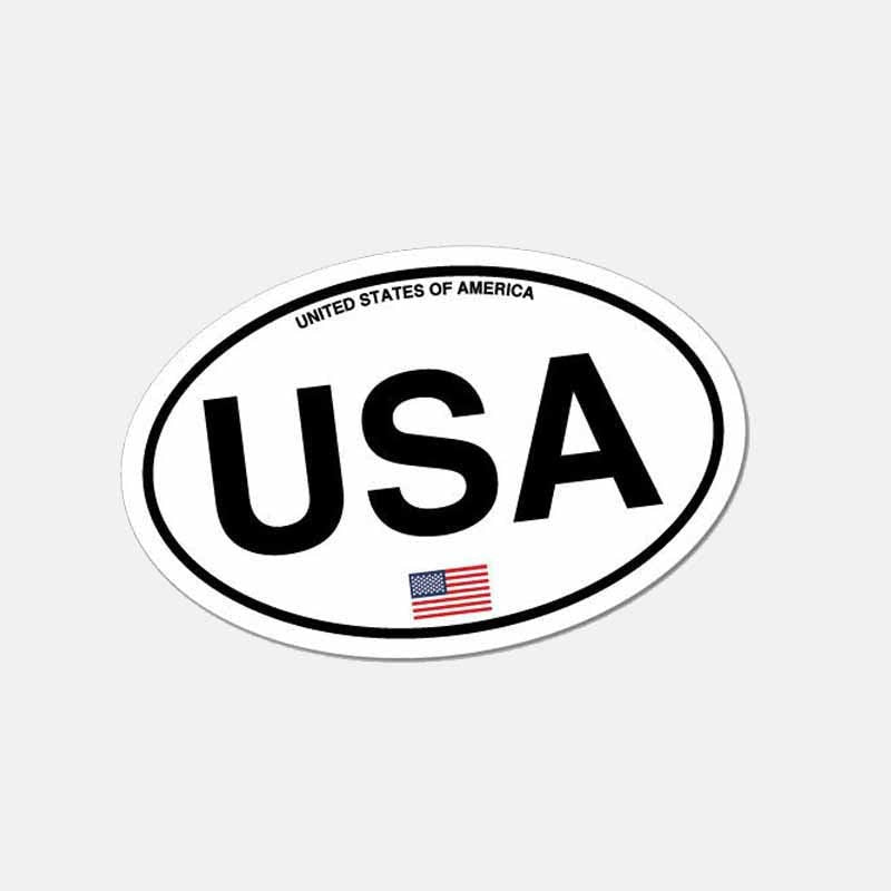 10.5CM*6.5CM Funny Oval USA America Country Code Car Sticker Window Helmet Decal