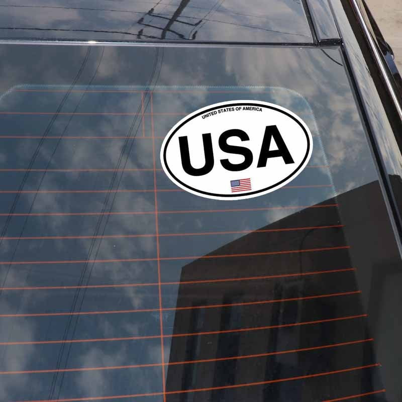 10.5CM*6.5CM Funny Oval USA America Country Code Car Sticker Window Helmet Decal