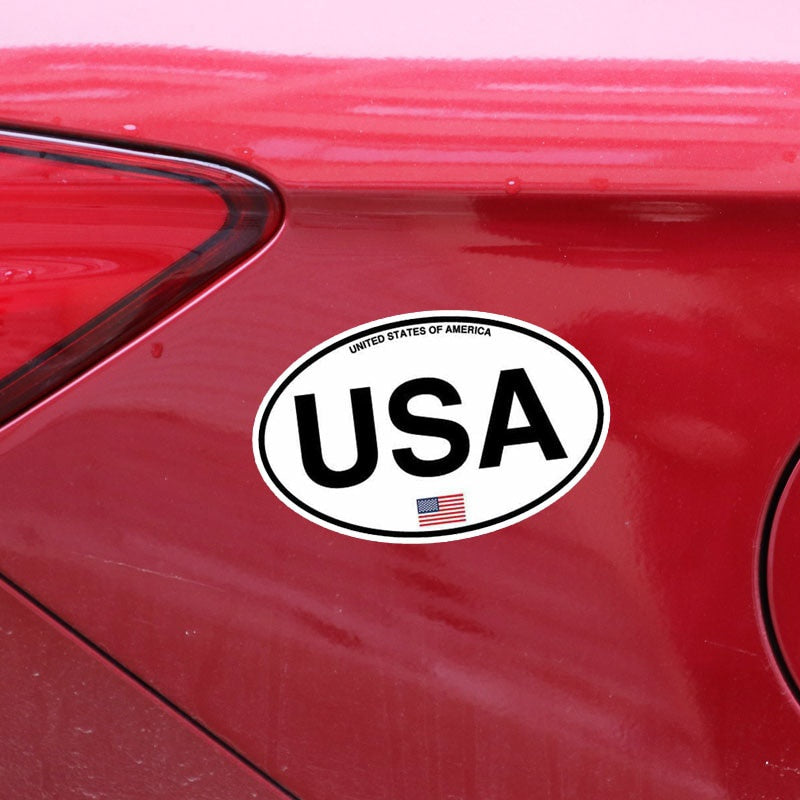 10.5CM*6.5CM Funny Oval USA America Country Code Car Sticker Window Helmet Decal