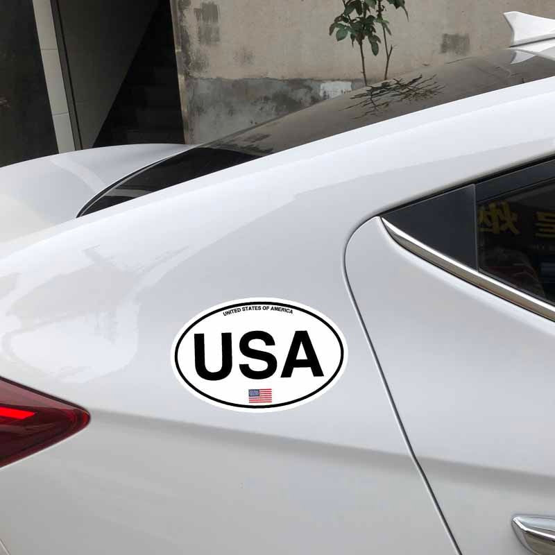 10.5CM*6.5CM Funny Oval USA America Country Code Car Sticker Window Helmet Decal