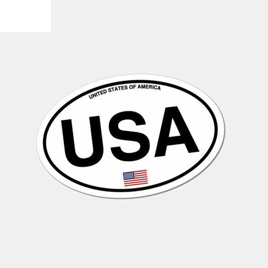 10.5CM*6.5CM Funny Oval USA America Country Code Car Sticker Window Helmet Decal